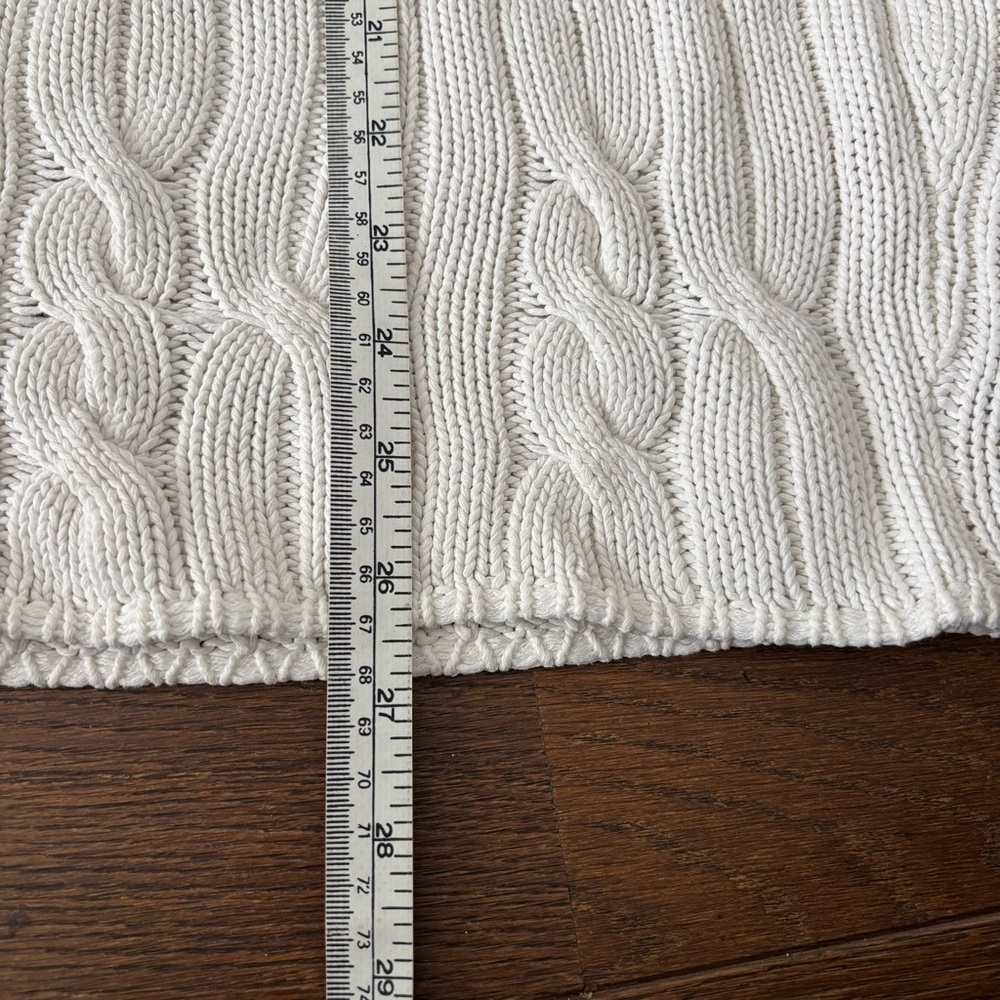 Vintage 100% Cotton Scoop Neck Cable Knit Sweater - Picture 8 of 9